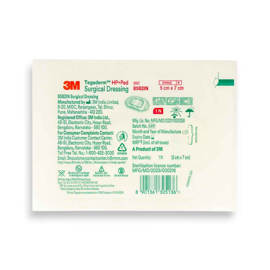 3M Tegaderm HP+ Pad 8582IN Surgical Dressing 5cm x 7cm 