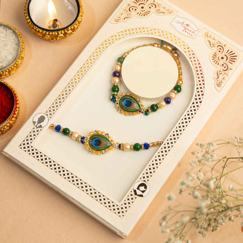 Bhaiya Bhabhi Rakhi | Peacock | AZ-76 | Avyaan Rakhi