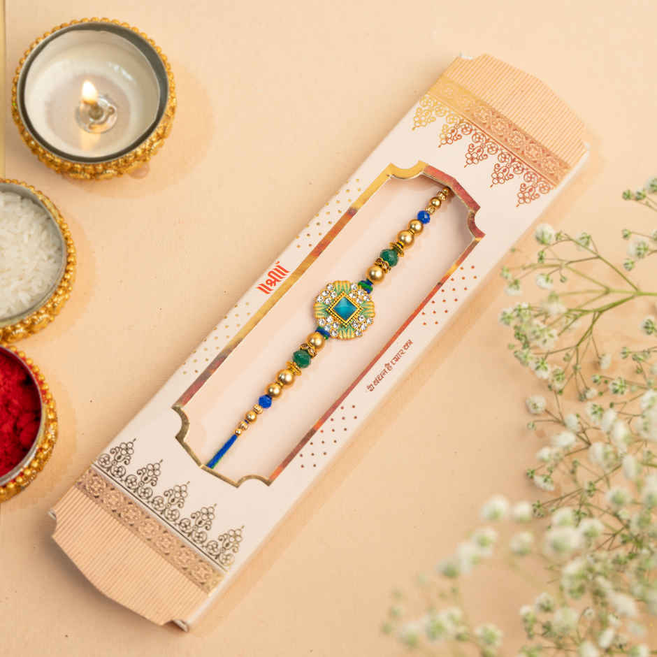 Rakhi for Brother | Studded | Stone | Pack of 1 | Shree Rakhi