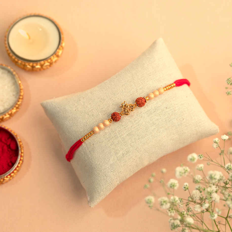 Rakhi for Brother | Om & Rudraksha | Religious | Pack of 1 | Shree Rakhi