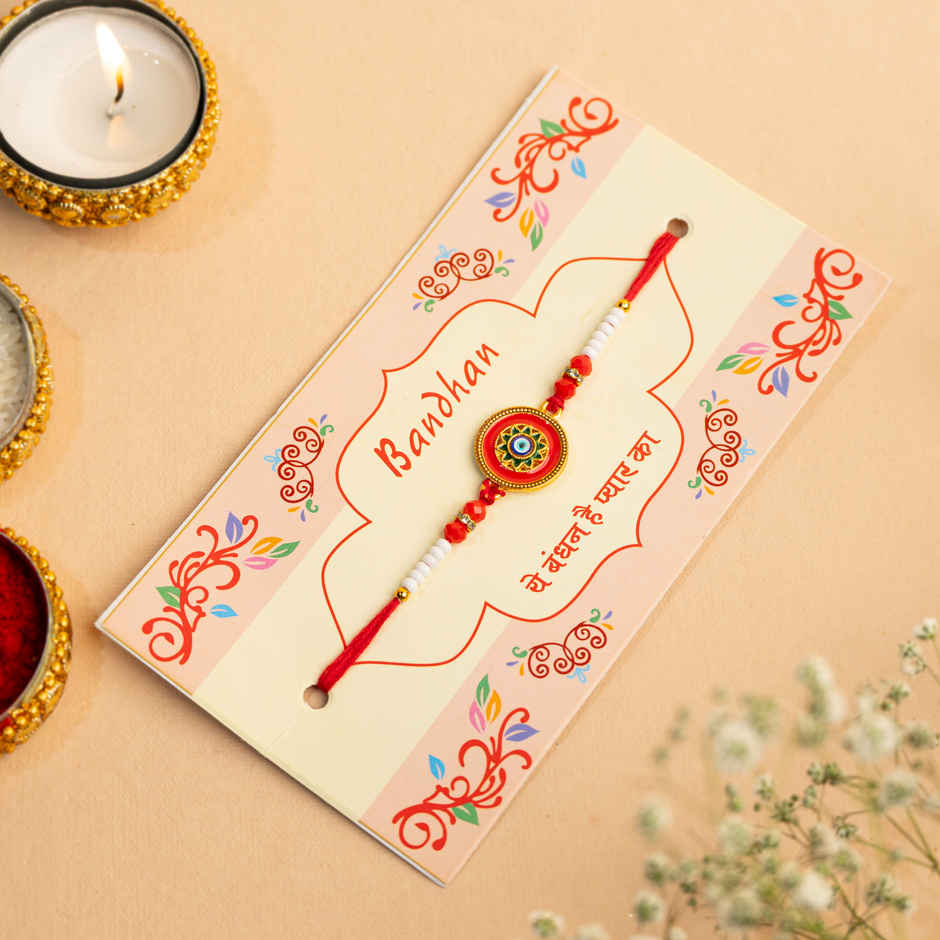 Round Evil Eye Meenakari Rakhi | Pack of 1 | Bandhan