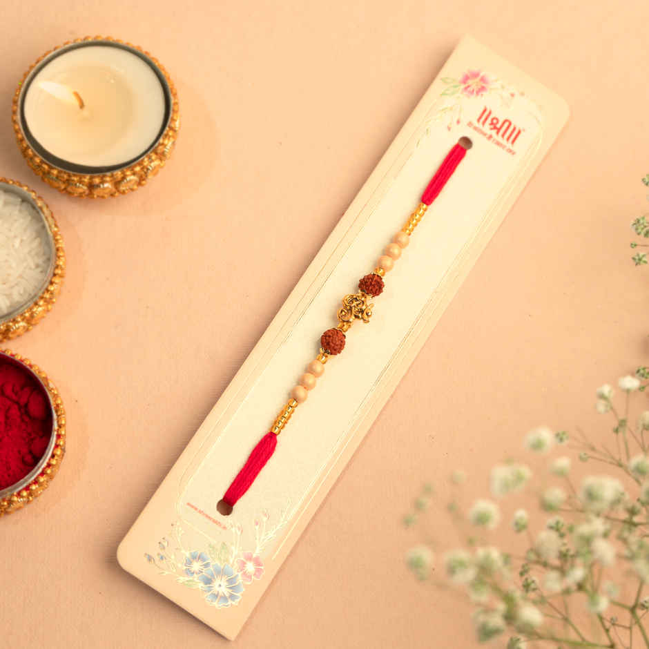 Rakhi for Brother | Om & Rudraksha | Religious | Pack of 1 | Shree Rakhi