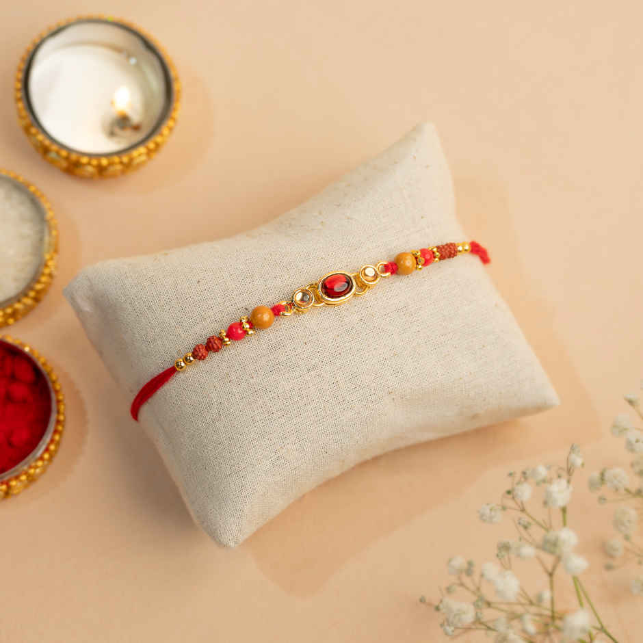 Minimalistic Rakhi Dori with Stones | Stone | Pack of 1 | Tomuncle