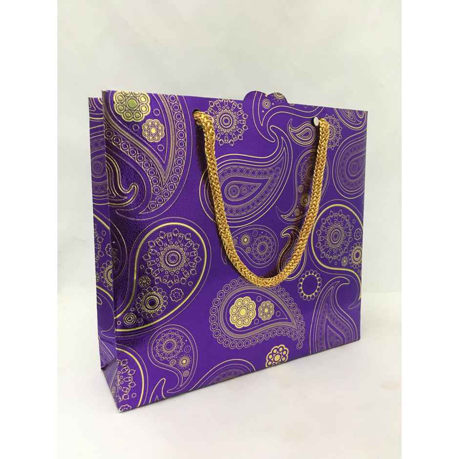 ABK Metallic Party Bag Single 7.5 x 7 x 2 Inches - Med Size (Colour May Vary)