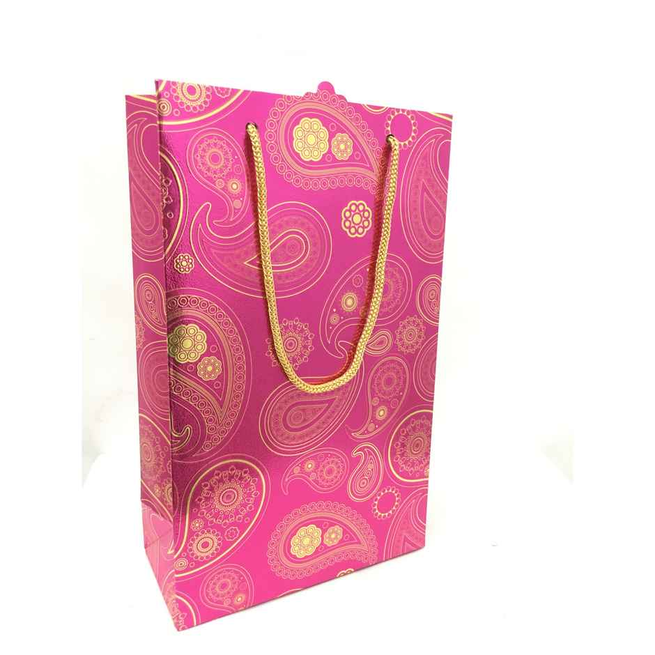 ABK Metallic Party Bag Single 15 x 10 x 3.5 Inches - Large Size - Assorted colour and Design