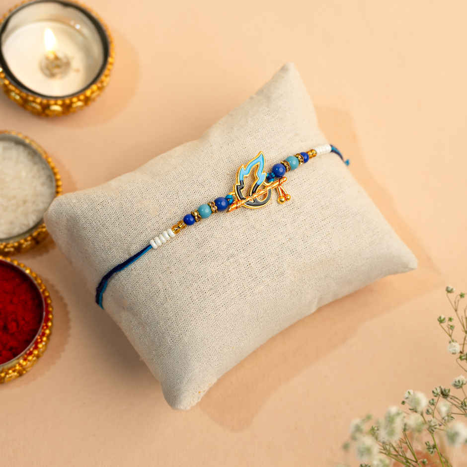 Rakhi for Brother | Krishna Mor Pankh & Bansuri | Peacock | Pack of 1 | Tomuncle