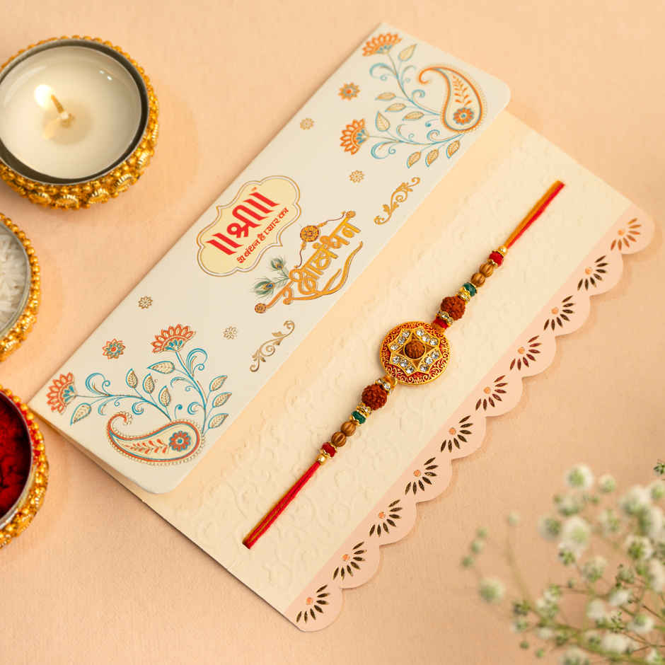 Rakhi for Brother | Rudraksha | Religious | Pack of 1 | Avyaan Rakhi