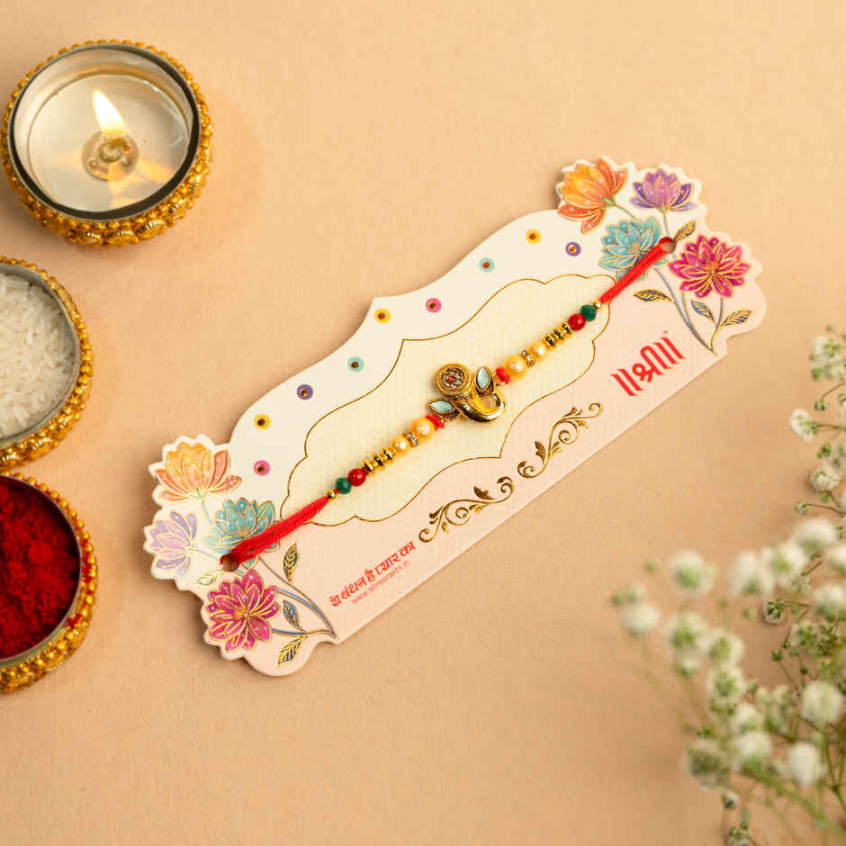 Rakhi for Brother | Lord Ganesh | Religious | Pack of 1 | Shree Rakhi