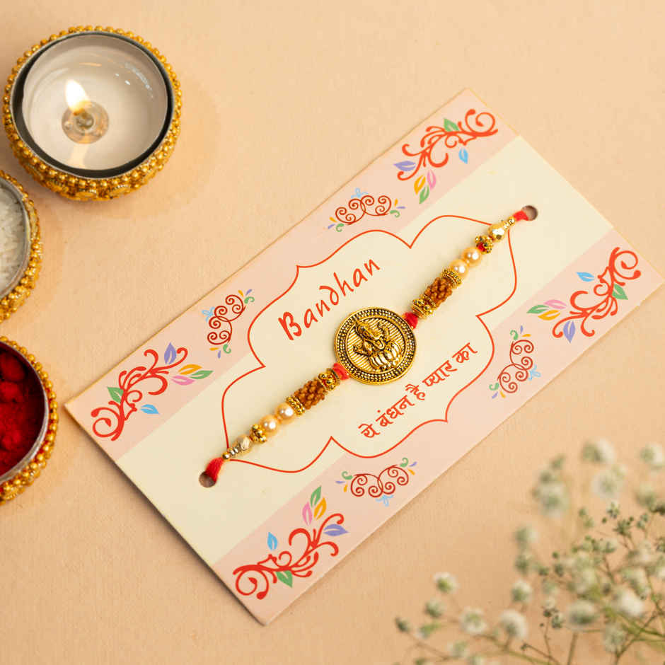 Ganesha Rakhi with Divine Blessings | Religious | Pack of 1 | Bandhan