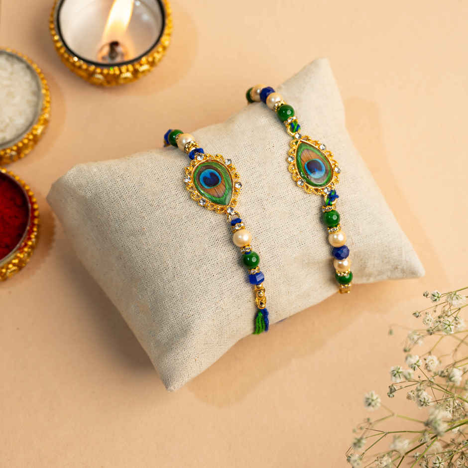 Bhaiya Bhabhi Rakhi | Peacock | AZ-76 | Avyaan Rakhi
