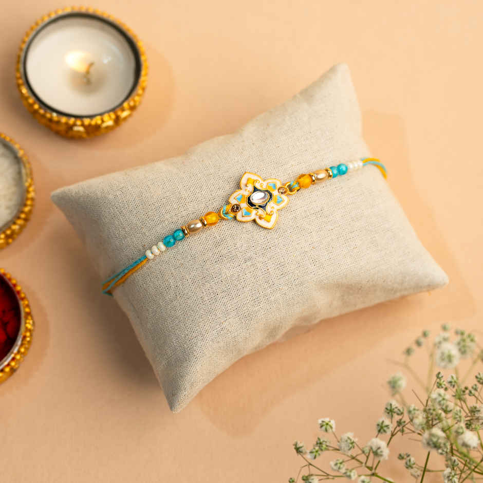 Royal Geometric Stone-Studded Rakhi for Brother | Pack of 1 | Tomuncle