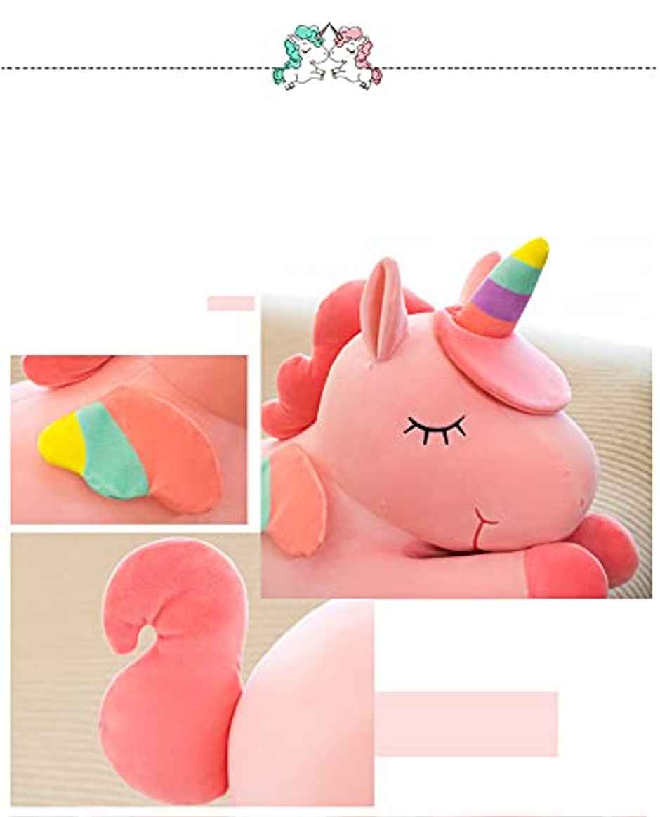 DearJoy Flying Unicorn Soft Toy - Pink, 30cm