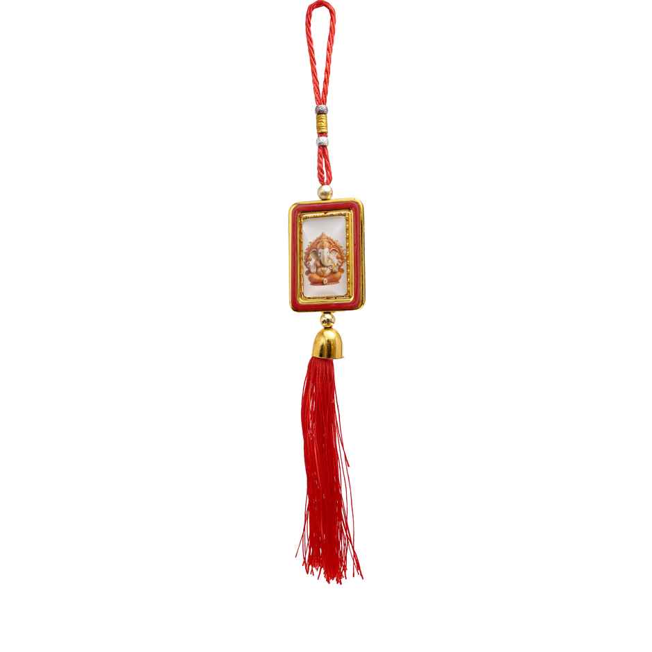 Square Shape Rotational Side Ganesh Ji Car Hanging Decorative | Divine Vibes | Ganesh Chaturthi Specials