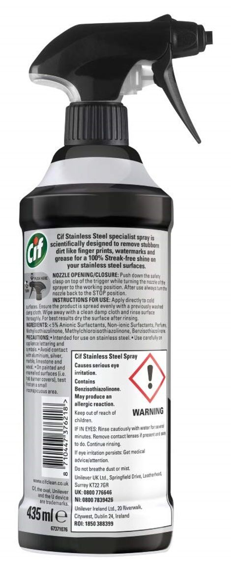 Cif Perfect Finish Stainless Steel Kitchen Cleaning Spray | Streak-Free Shine