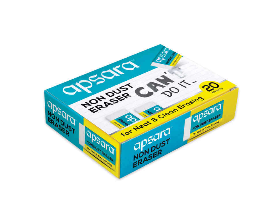 Apsara Non Dust Eraser - Clean and Smooth Erasing | Pack of 20