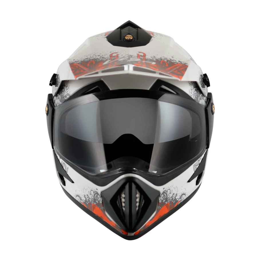 Vega Off Road D/V Gangster Lightweight Full Face Helmet- White Orange - M