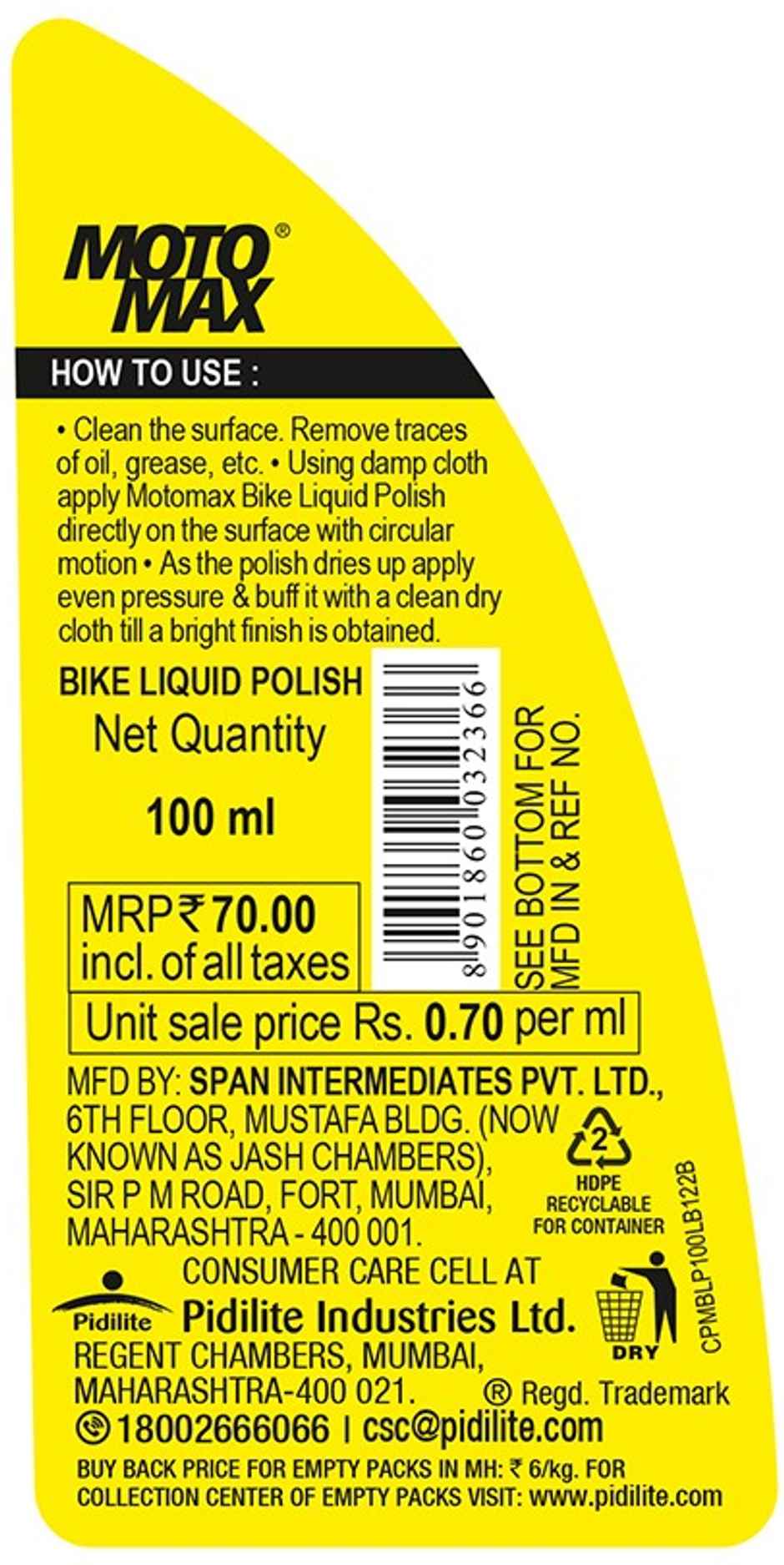 Motomax Bike Liquid Polish | 100 ml