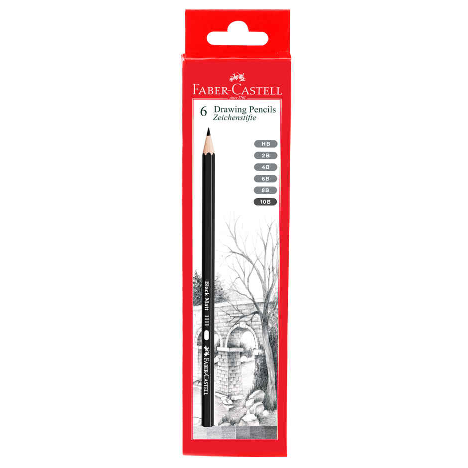 Faber-Castell Graded Pencil Set of 6 (HB, 2B, 4B, 6B, 8B, 10B)