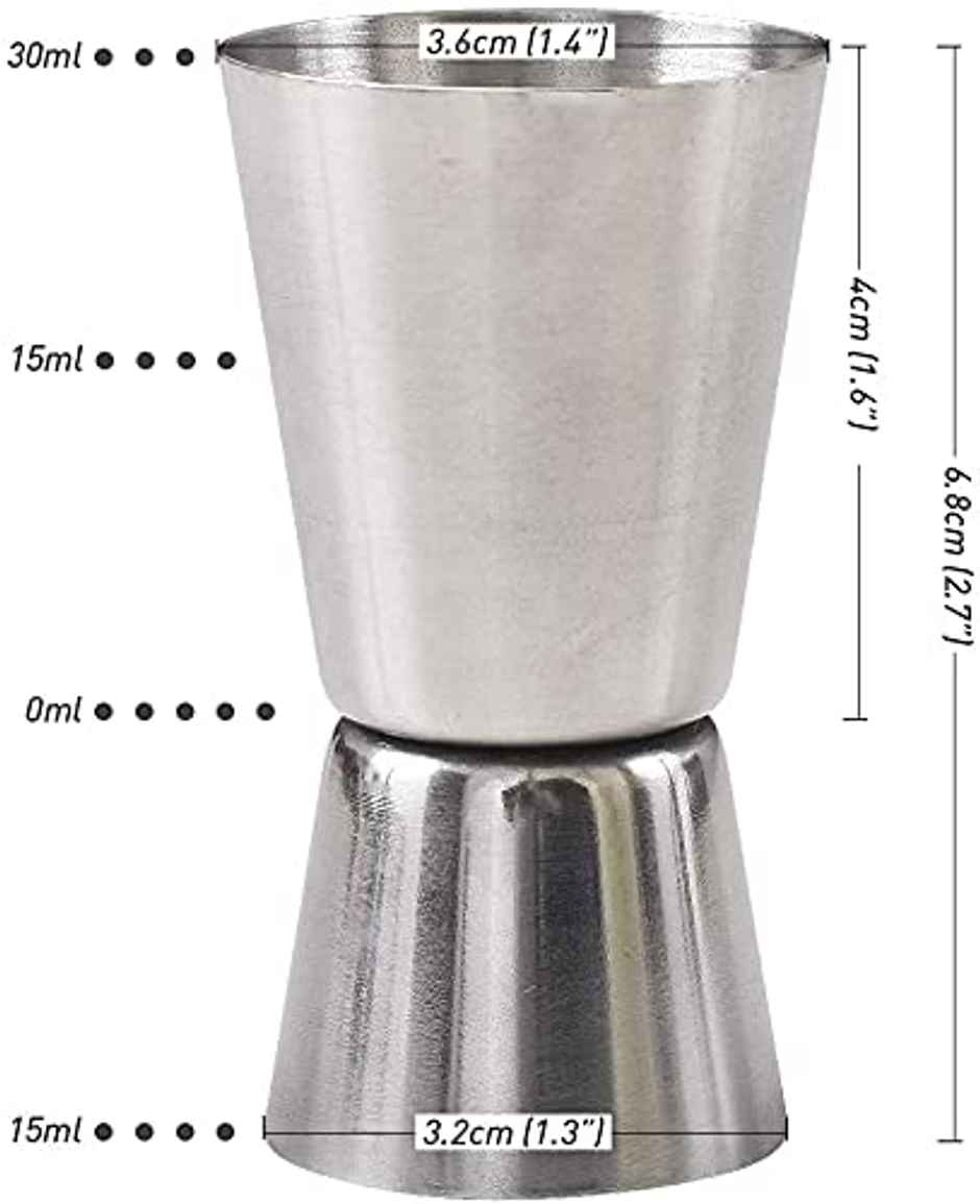 Bar Box Double Side Stainless Steel Peg Measure Bar Tool Jigger With Bottle Pourer | 3 pcs Set