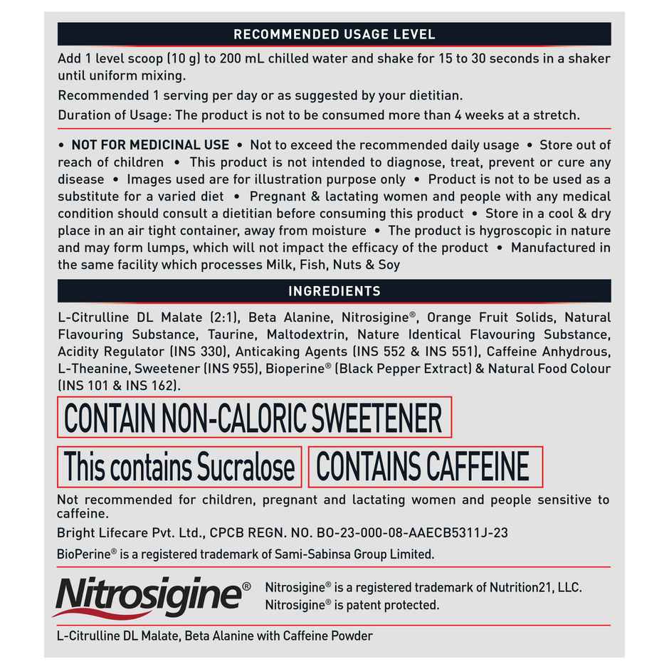 MuscleBlaze Pre Workout WrathX, (Citrus Blast, 30 Servings,)