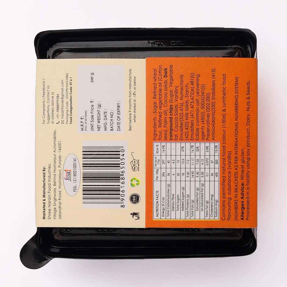 Zep Cake Premium Choc Chip Brownie | Dessert Delight