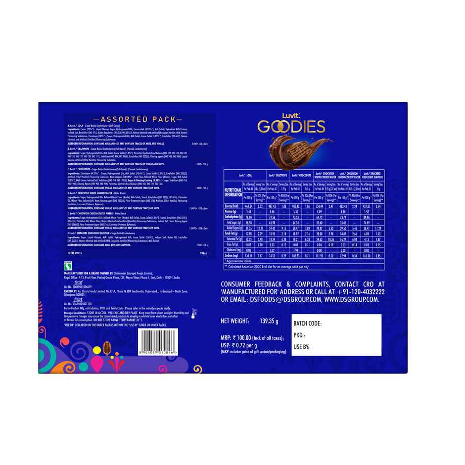 Luvit Goodies Assorted Chocolate Pack | Fun Mix for Gifting & Snacking