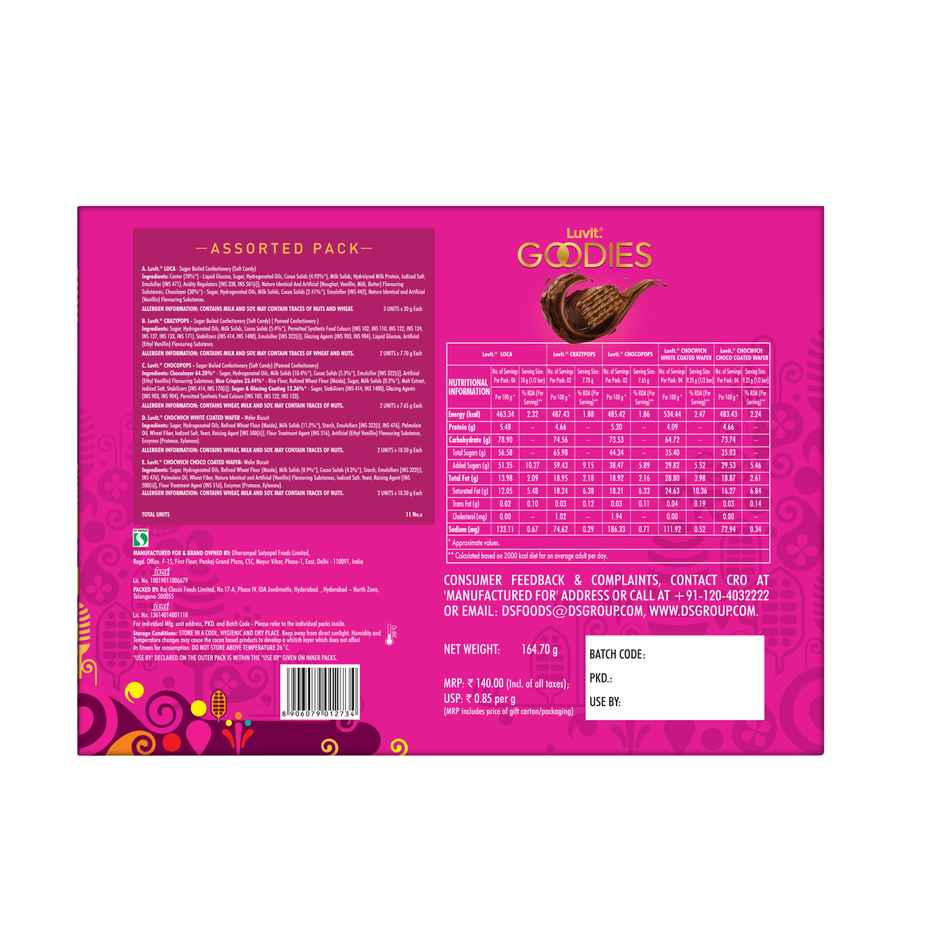 Luvit Goodies Assorted Chocolate Gift Pack | Fun Mix for Gifting & Snacking