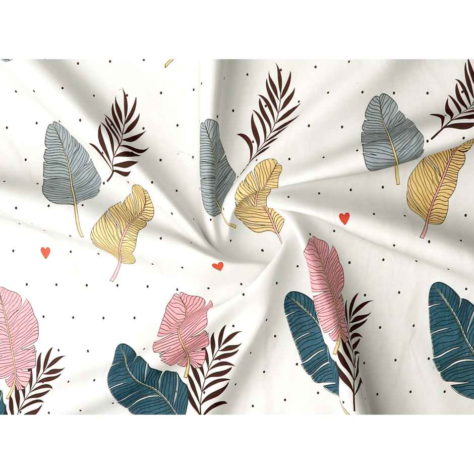 Dream Living Twizy Queen Floral Bedsheet 115 GSM Microfibre | 2 Pillow Covers, Multicolour, 87x98in