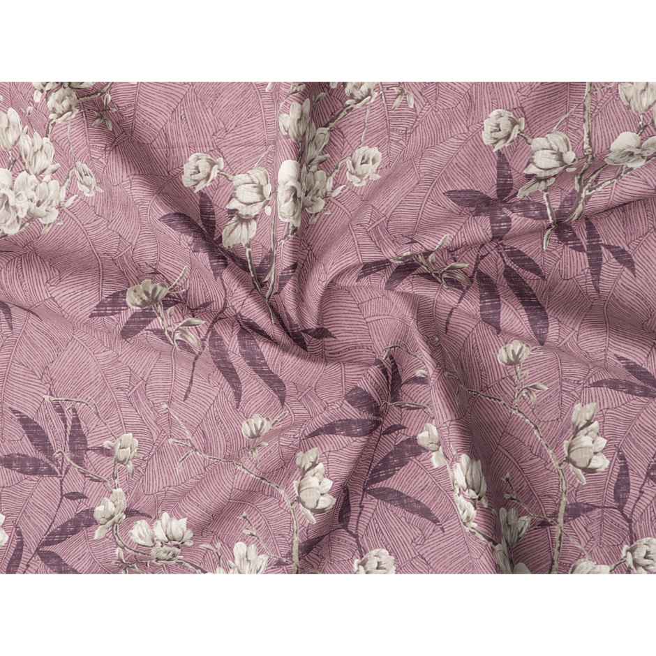 Dream Living Utsav Double Cotton 135 GSM Floral Bedsheet, With 2 Pillow Covers, Purple, 87x98in