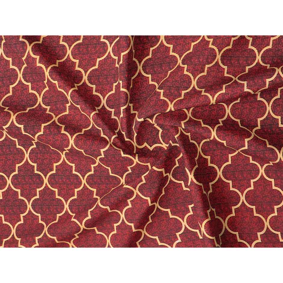 Homeharmony Double Ethnic Bedsheet with 2 Pillow Covers | Red & Yellow Pattern | 87 x 98 in