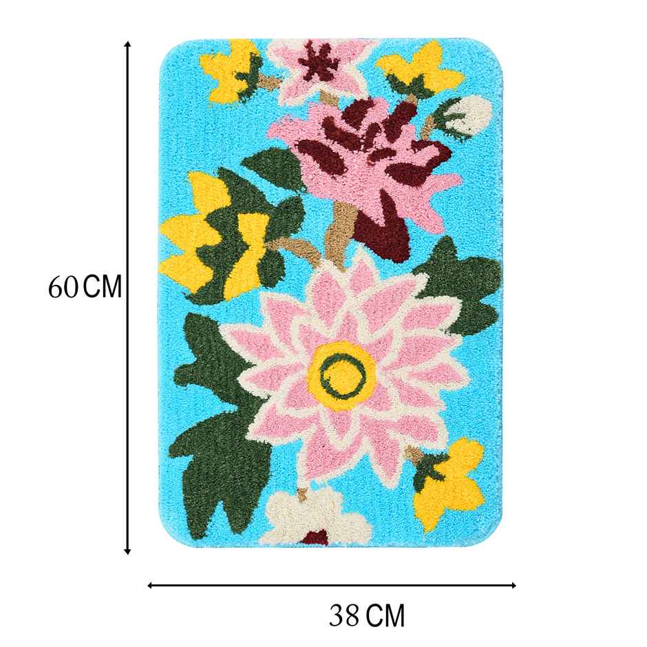 Saral Home Nature Super Soft Microfibre Bath Mat 38x60 cm Anti Skid Green
