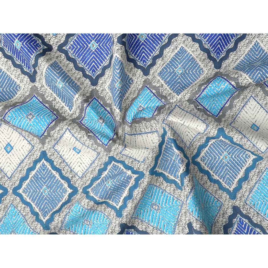 Homeharmony Sky Blue Double Bedsheet With 2 Pillow Covers | Texture Floral | Sky Blue | 87 x 98 in
