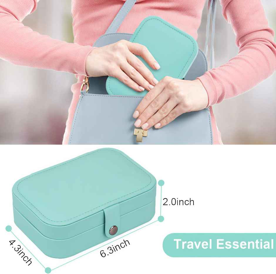 Lazer Jewellery Organizer PU Leather Zipper Storage Box