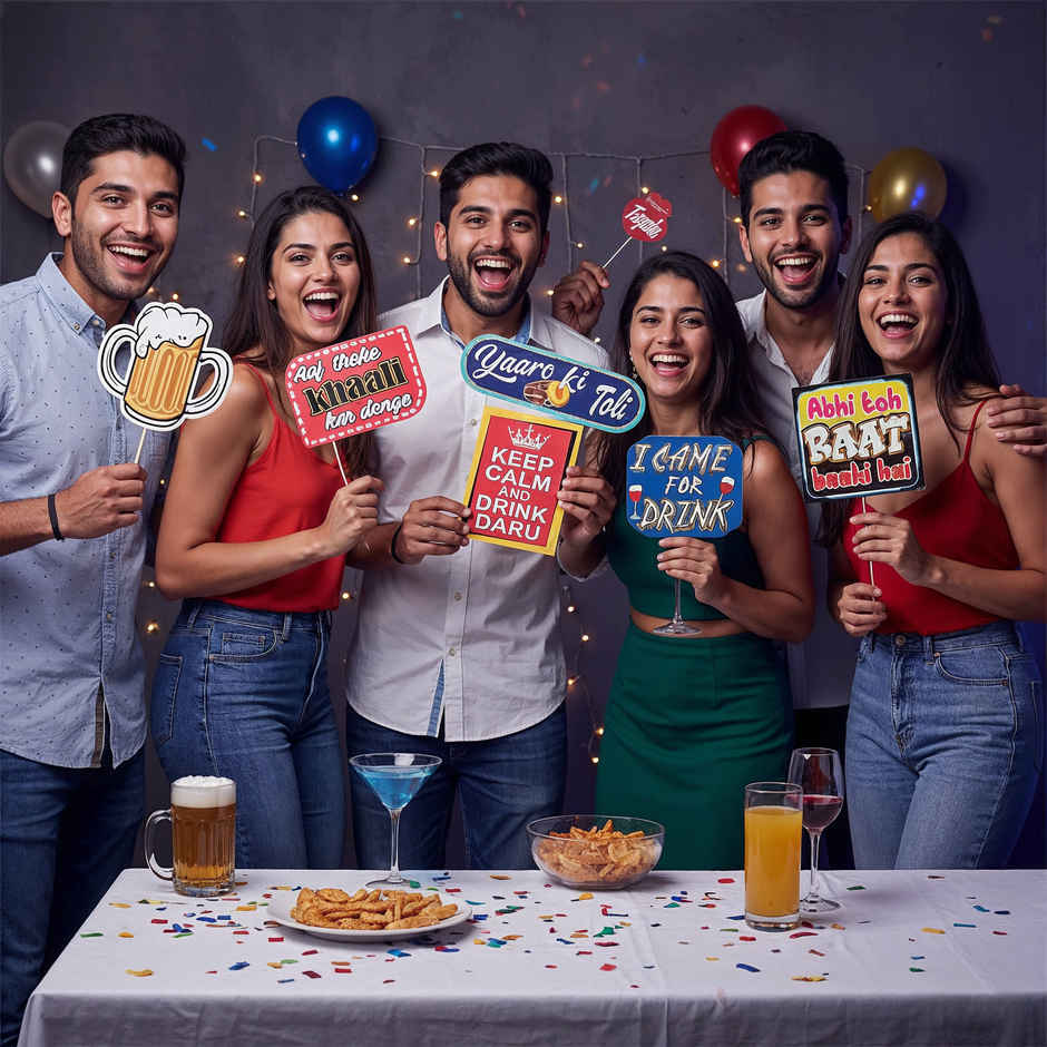 Cocktail Party Photobooth Props | Party Decoration | Party Needs | Multicolor | Propcon