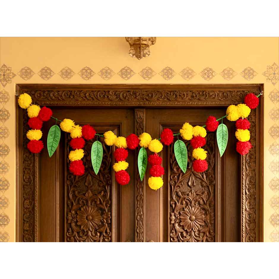Garland Marigold Five Leaf Mango leaf Toran | Bandhanwar | Mangal Bhawan