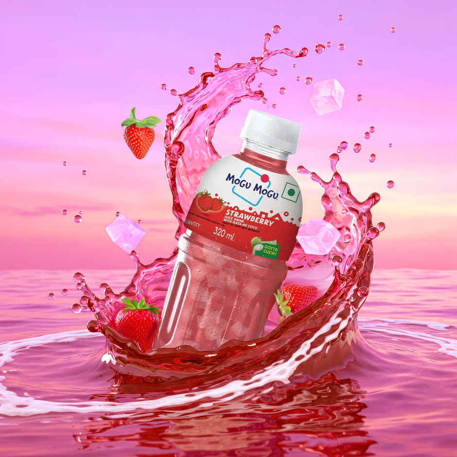 Mogu Mogu Strawberry Fruit Drink with Nata de Coco