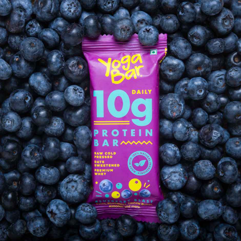 Yogabar 10 grams Protein Bars, Blueberry Blast, Protein Blend & Premium Whey