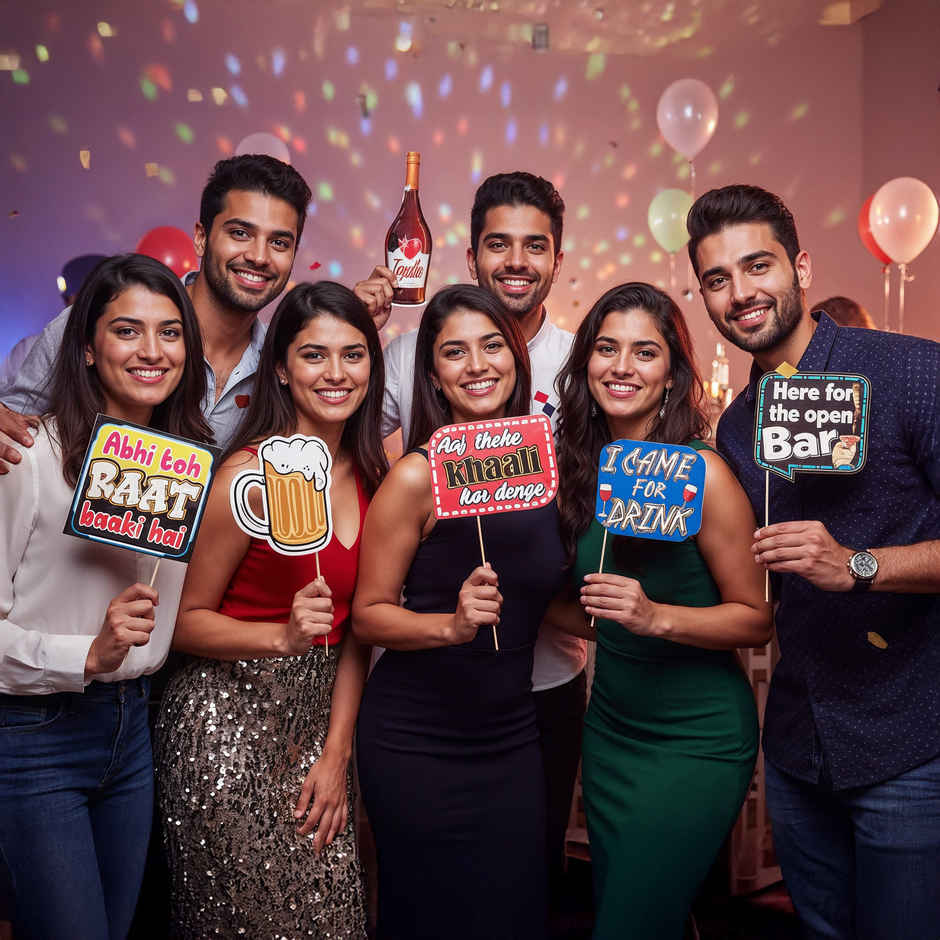 Cocktail Party Photobooth Props | Party Decoration | Party Needs | Multicolor | Propcon