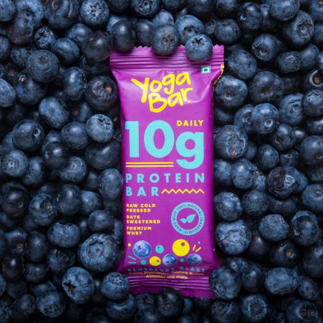 Yogabar 10 grams Protein Bars, Blueberry Blast, Protein Blend & Premium Whey