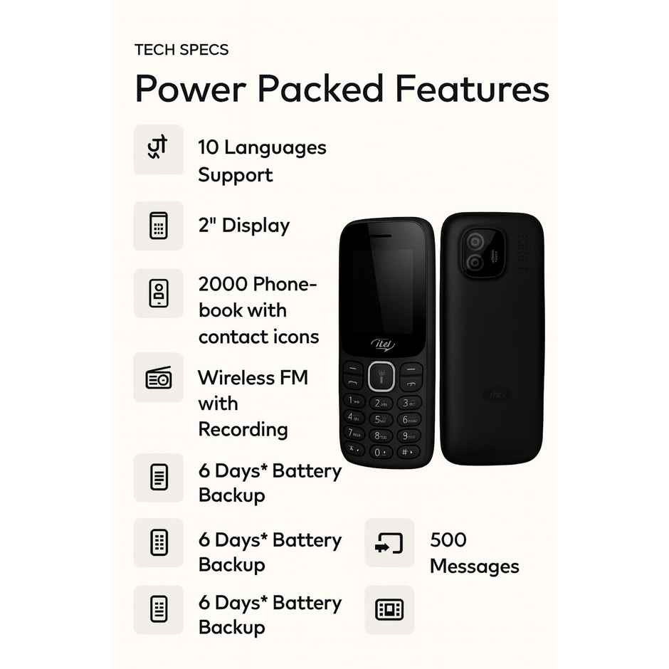 itel it2181 Phone | Black