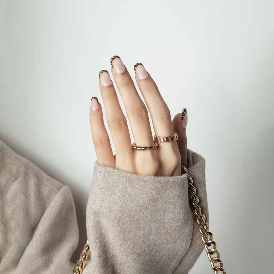 Pep Nails Safari Chic Medium Square Animal Print Soft Gel Reusable Press On Nails | 30 Nail Tips