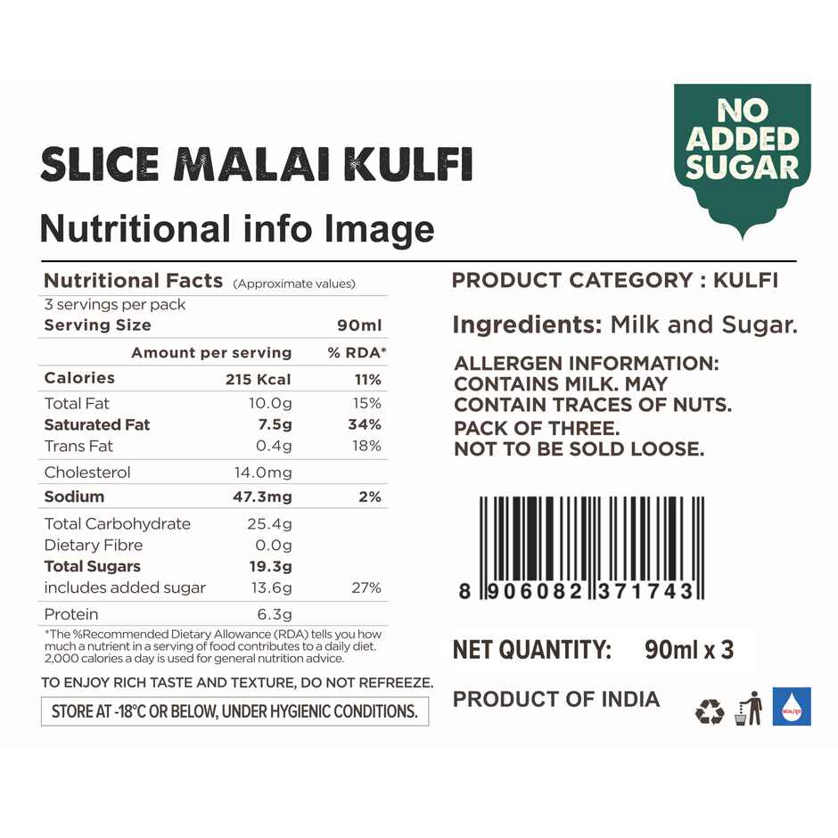 Grameen Slice Kulfi Desi Malai 3 Slices