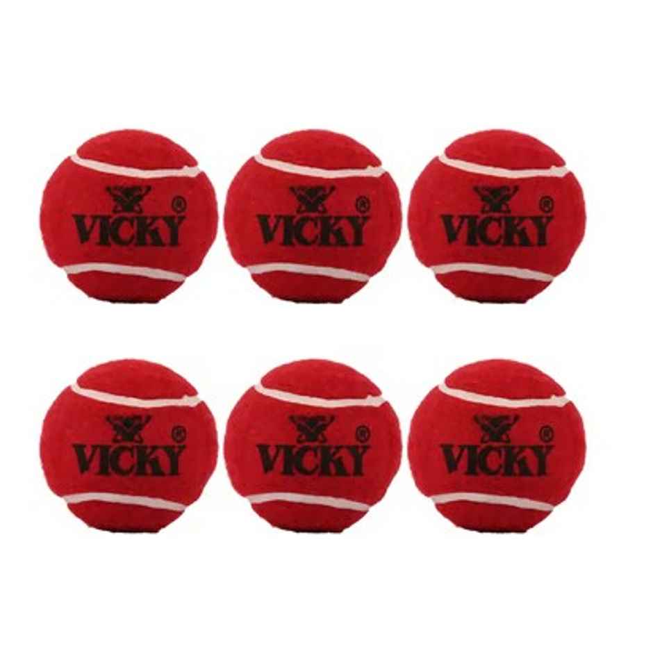 Vicky Heavy Weight Rubber Cricket Ball - Durable & Reliable (pack of 6)