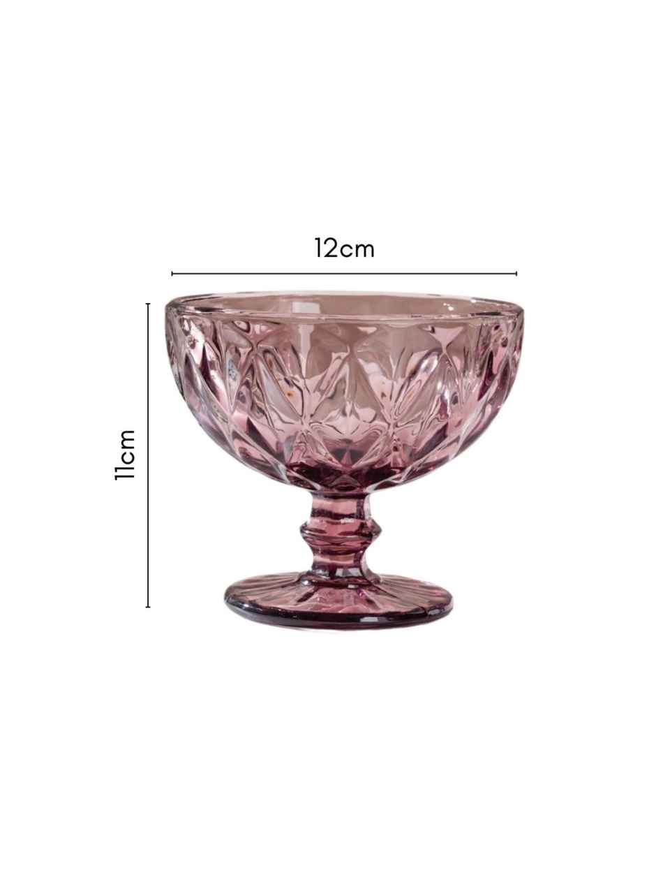 Nestasia Rose Dessert Serving Glass Mauve Set Of 6 300 ml
