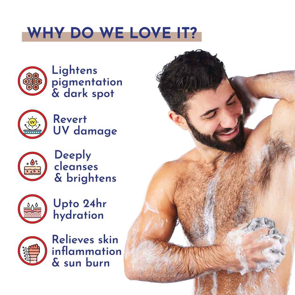 Mannlich Multivitamin 2% Kojic Acid Body Wash For Tan Removal And Brightening