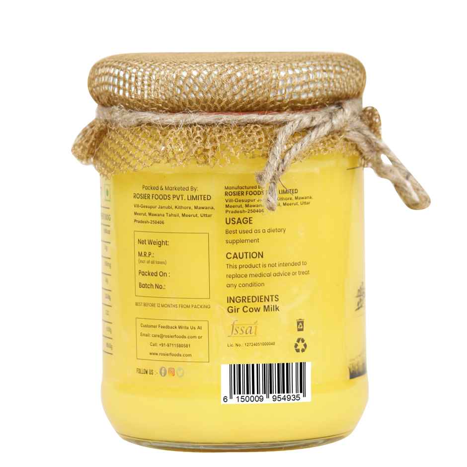 Rosier Foods Gir Cow A2 Ghee - Made From Curd