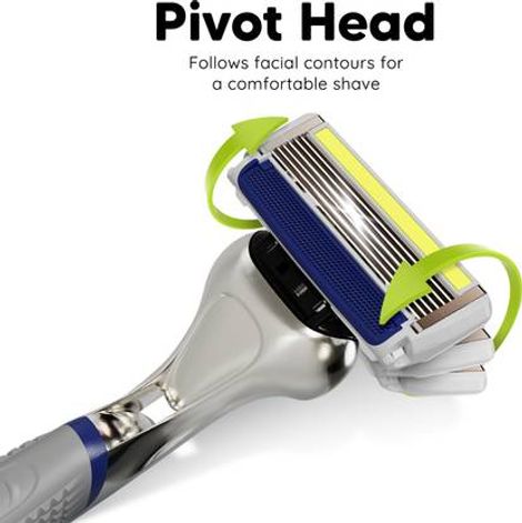 LetsShave Pro 6+ Razor for Men | Worlds First 6 Blade + Precision Back Blade