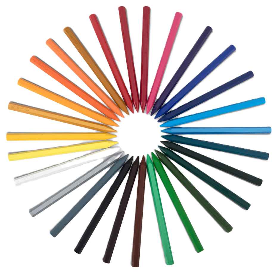 Camel Plastic Crayons Assorted Tin | Hexagonal | 28 Shades