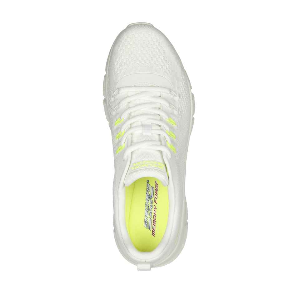 Skechers Mens Bobs B Flex Electric Cool Casual Shoe | Off White (UK 8)