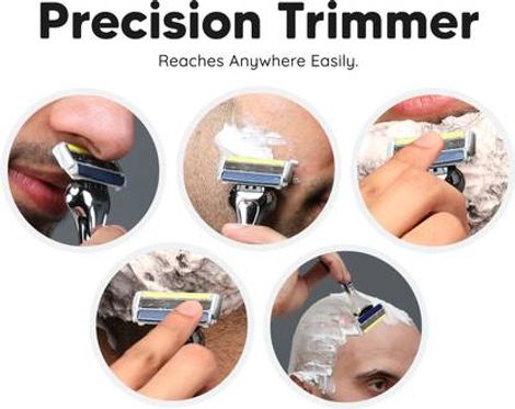 LetsShave Pro 6+ Razor for Men | Worlds First 6 Blade + Precision Back Blade